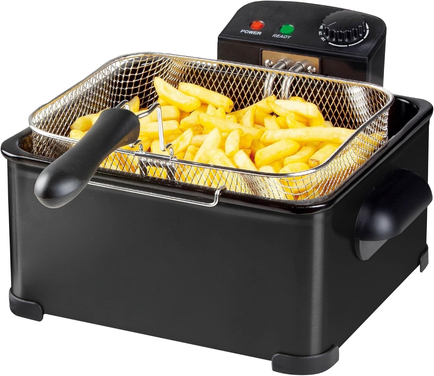 5L Deep Fat Fryer Triple Basket Stainless Steel Adjustable Temp Large Capacity
