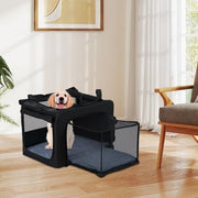 Foldable Pet Carrier Bag with Mesh, Cushion & Extendable Travel Space