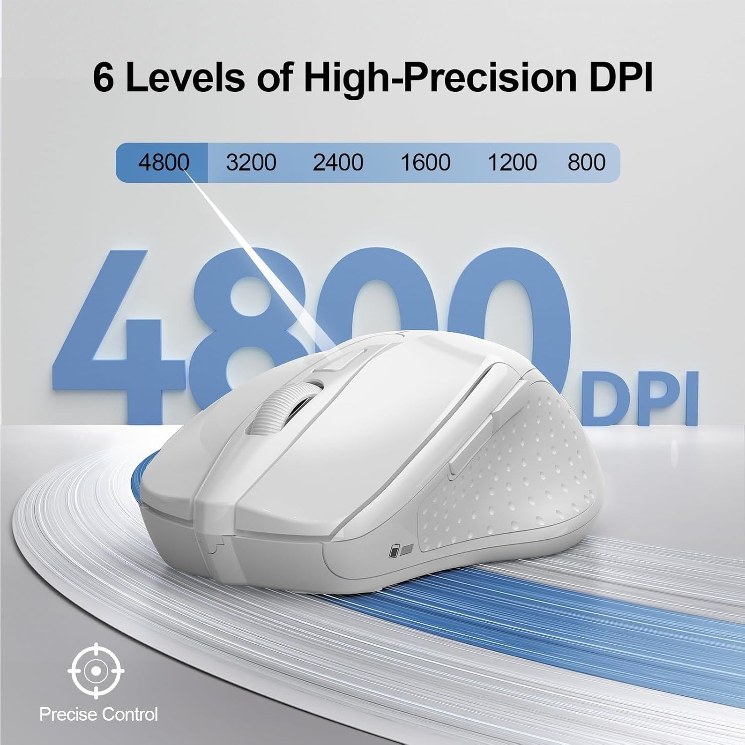 Silent Wireless Bluetooth Mouse 4800DPI Ergonomic Rechargeable Laptop PC