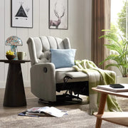 Grey Recliner Armchair Swivel Wing Back Lounge Chair with Footrest Seat