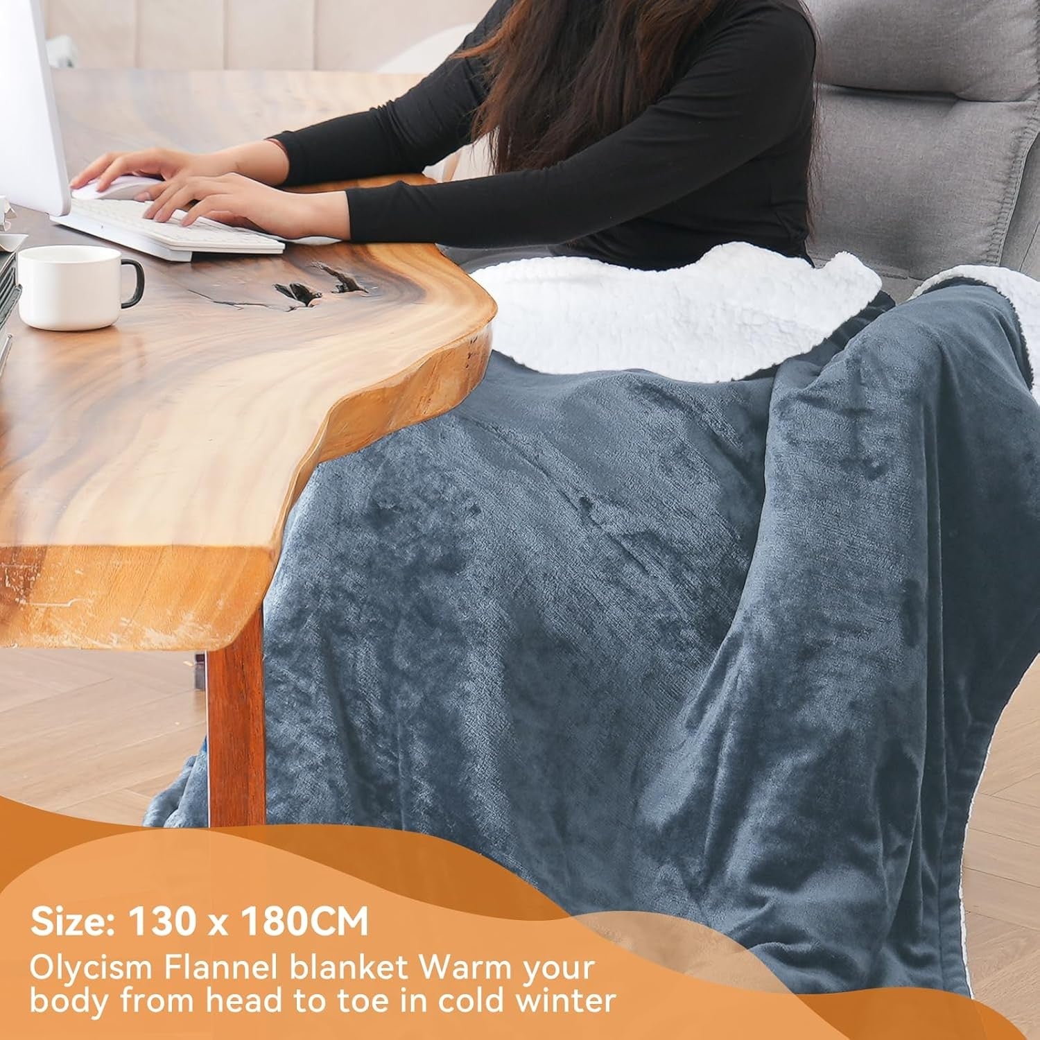Electric Heated Throw Blanket 180x130cm Auto Shut Off 9 Heat Levels Soft Fleece