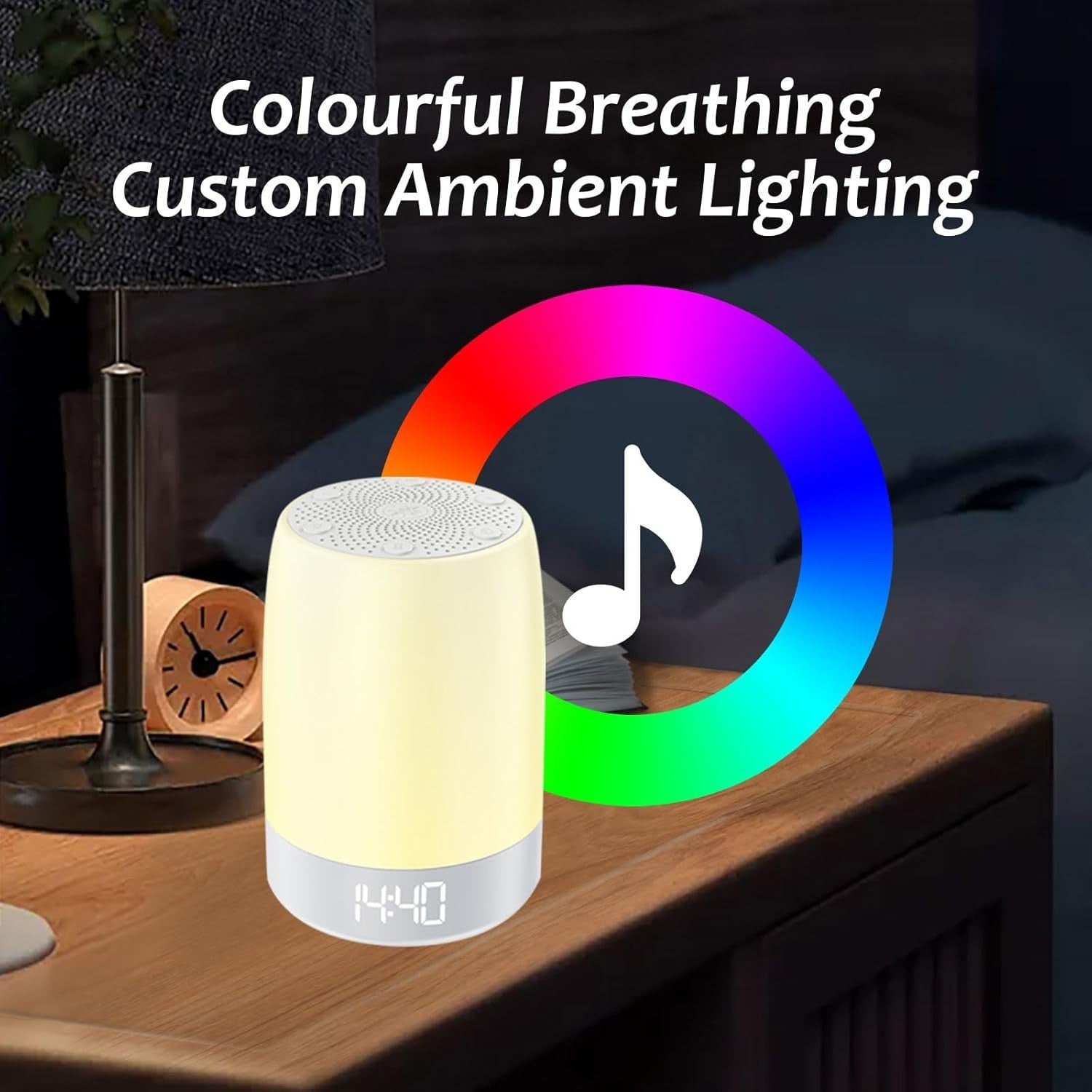 White Noise Machine with 32 Soothing Sounds & 8-Color Night Light