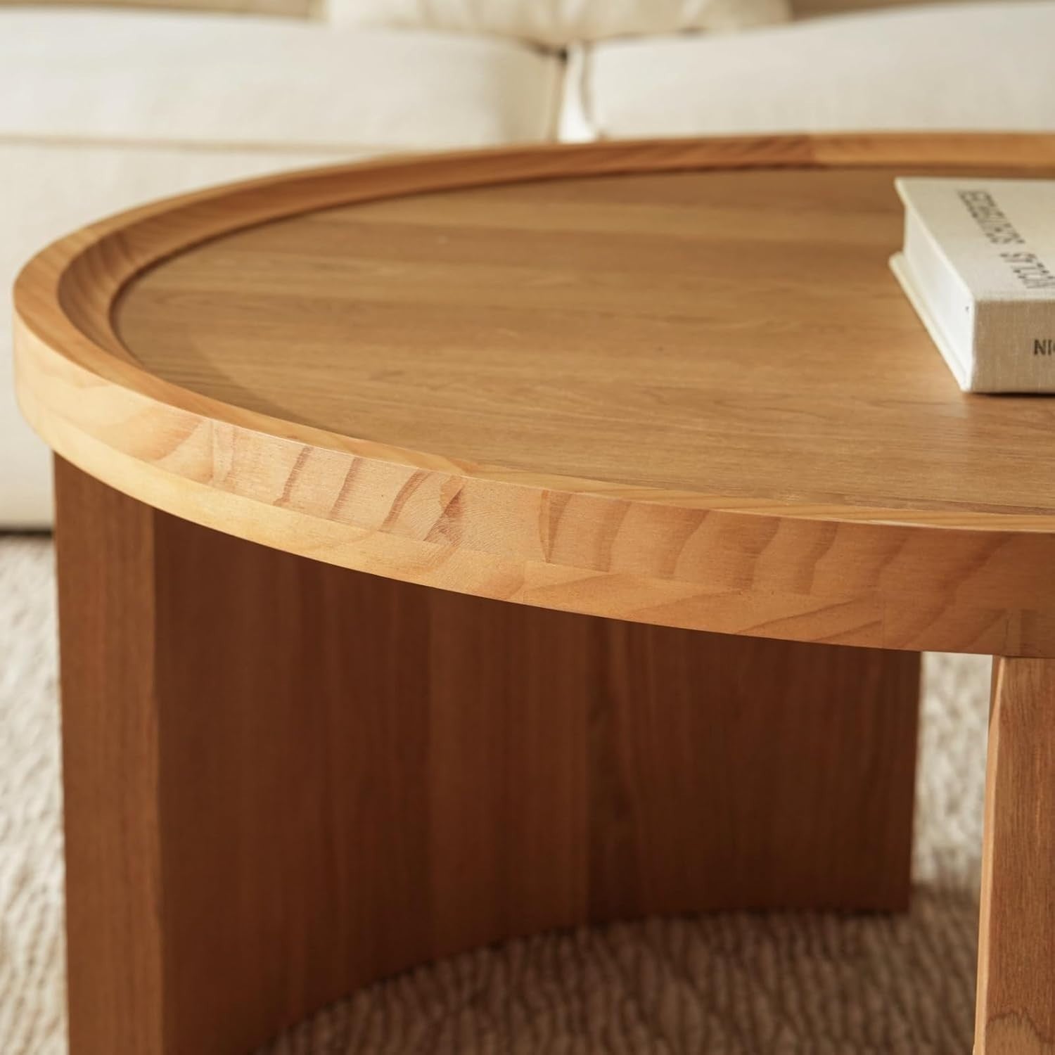 Nesting Coffee Table Set 2 Round Wood Side End Tables Natural Pine Furniture