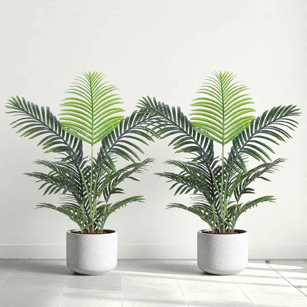 90cm Artificial Palm Trees 2pcs Small Tropical Plants Indoor Home Decor Set