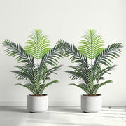 90cm Artificial Palm Trees 2pcs Small Tropical Plants Indoor Home Decor Set