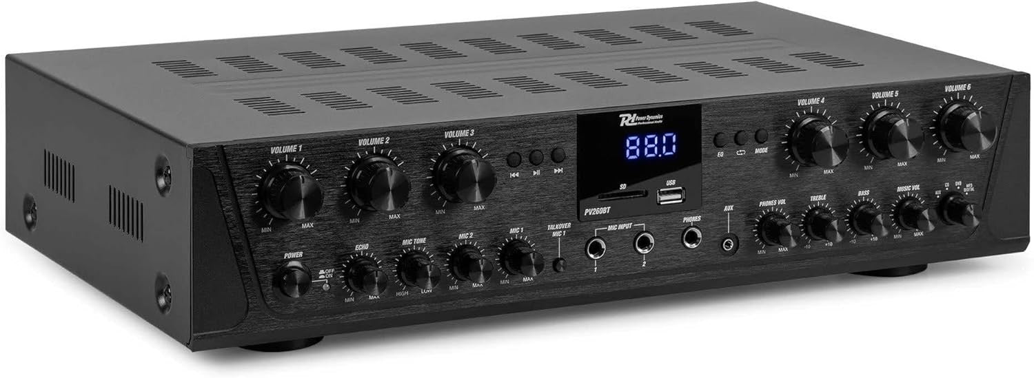 6-Zone HiFi Stereo Amplifier | Bluetooth 4.2 USB FM Optical AUX | 6x100W