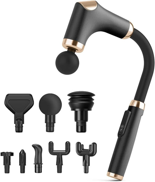 Long Handle Massage Gun Deep Tissue Back Massager 8 Heads Quiet Muscle Relief