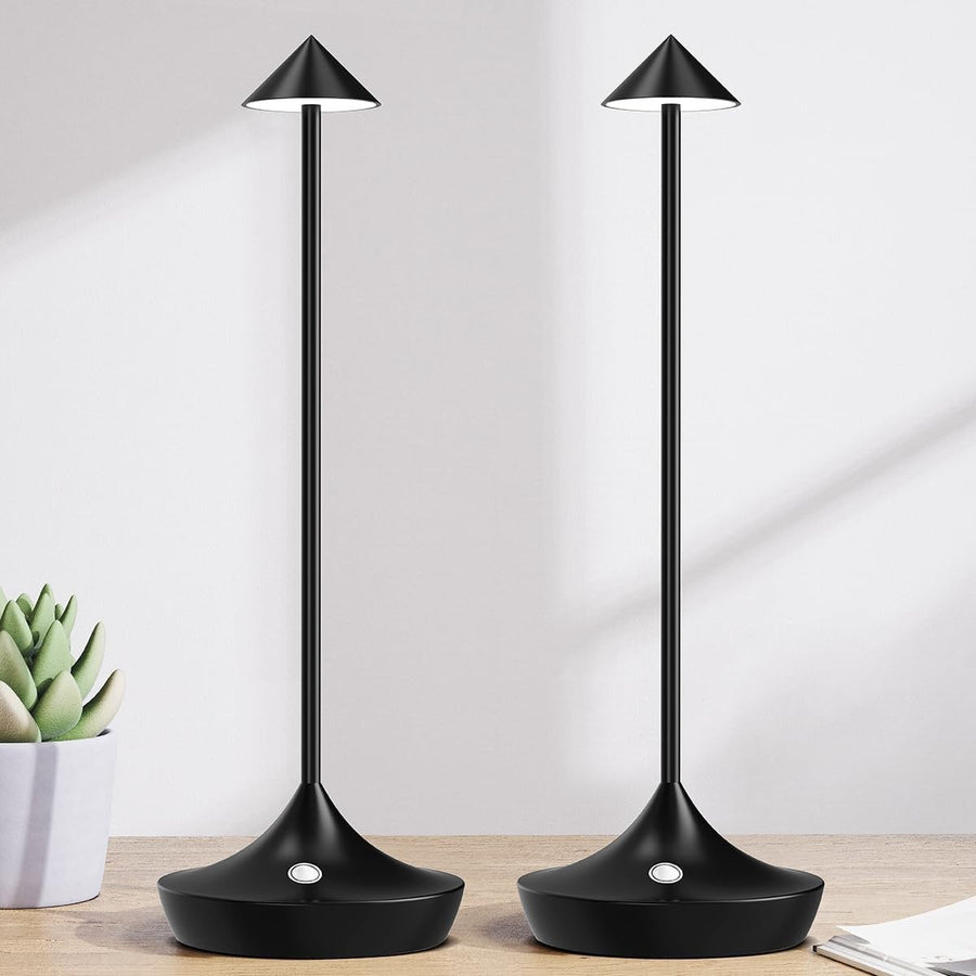 Rechargeable Cordless LED Table Lamps, Dimmable, Portable, 2pcs Set