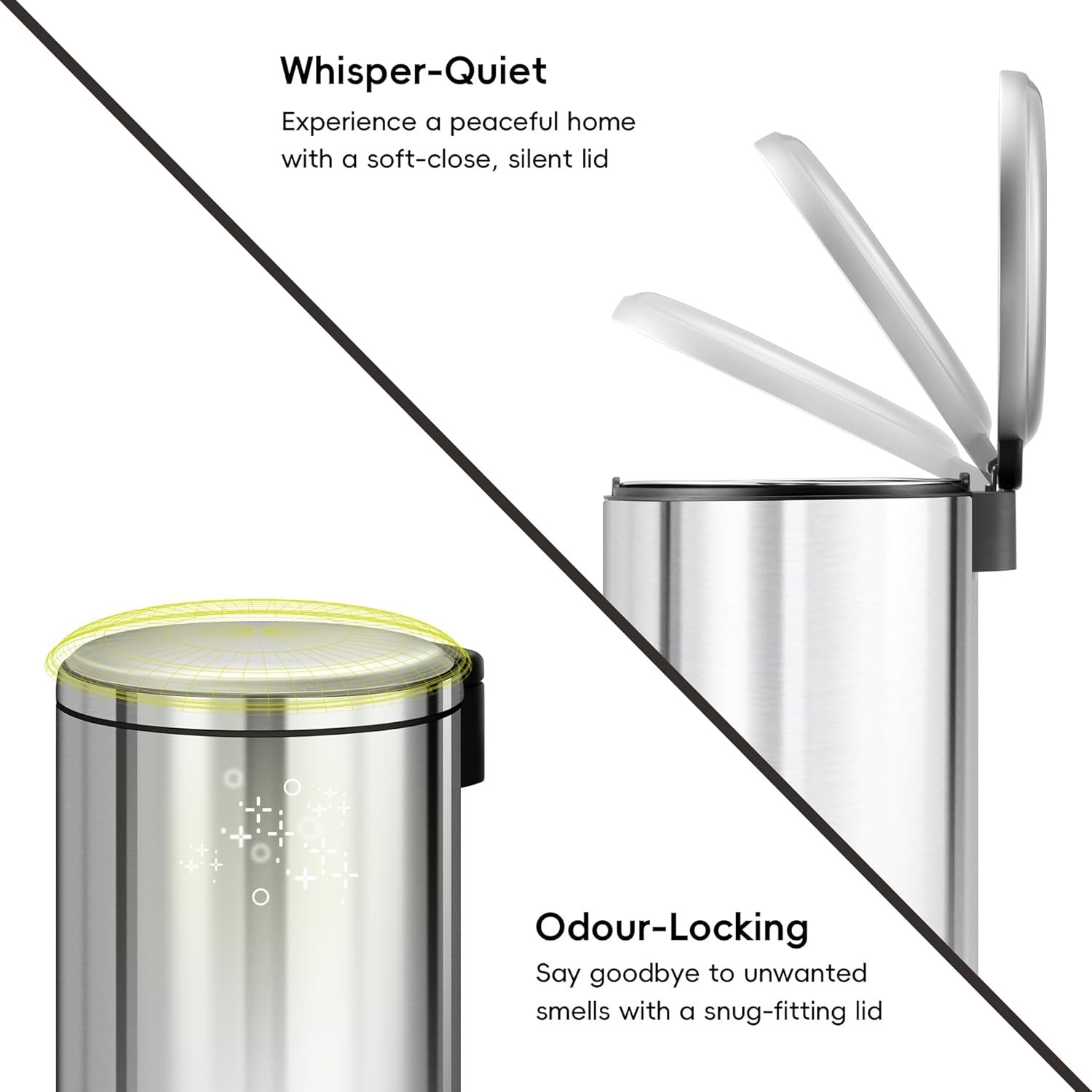 3L Stainless Steel Pedal Bin Small Bathroom Bedroom Trash Can
