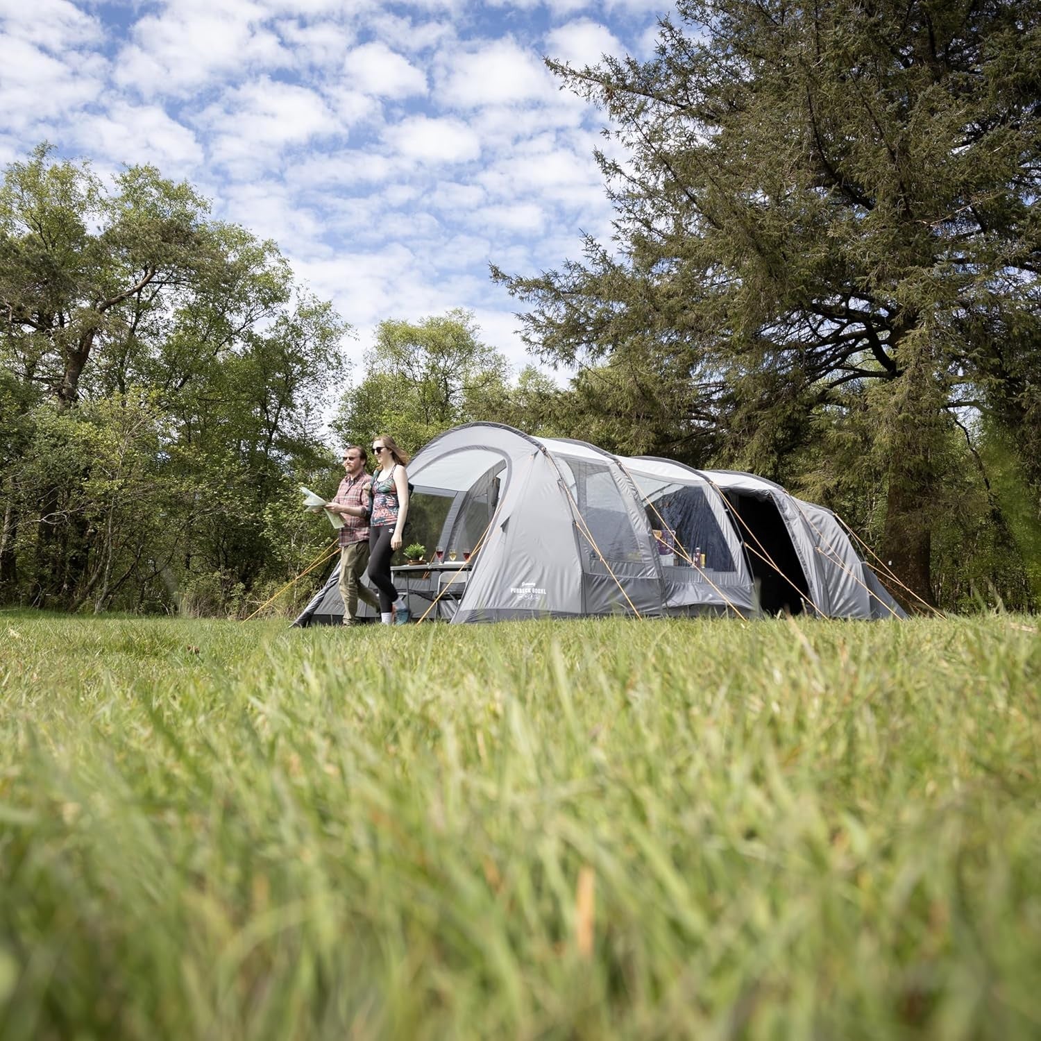 6 Man Family Tunnel Tent 3 Rooms Enclosed Porch 3000mm Waterproof