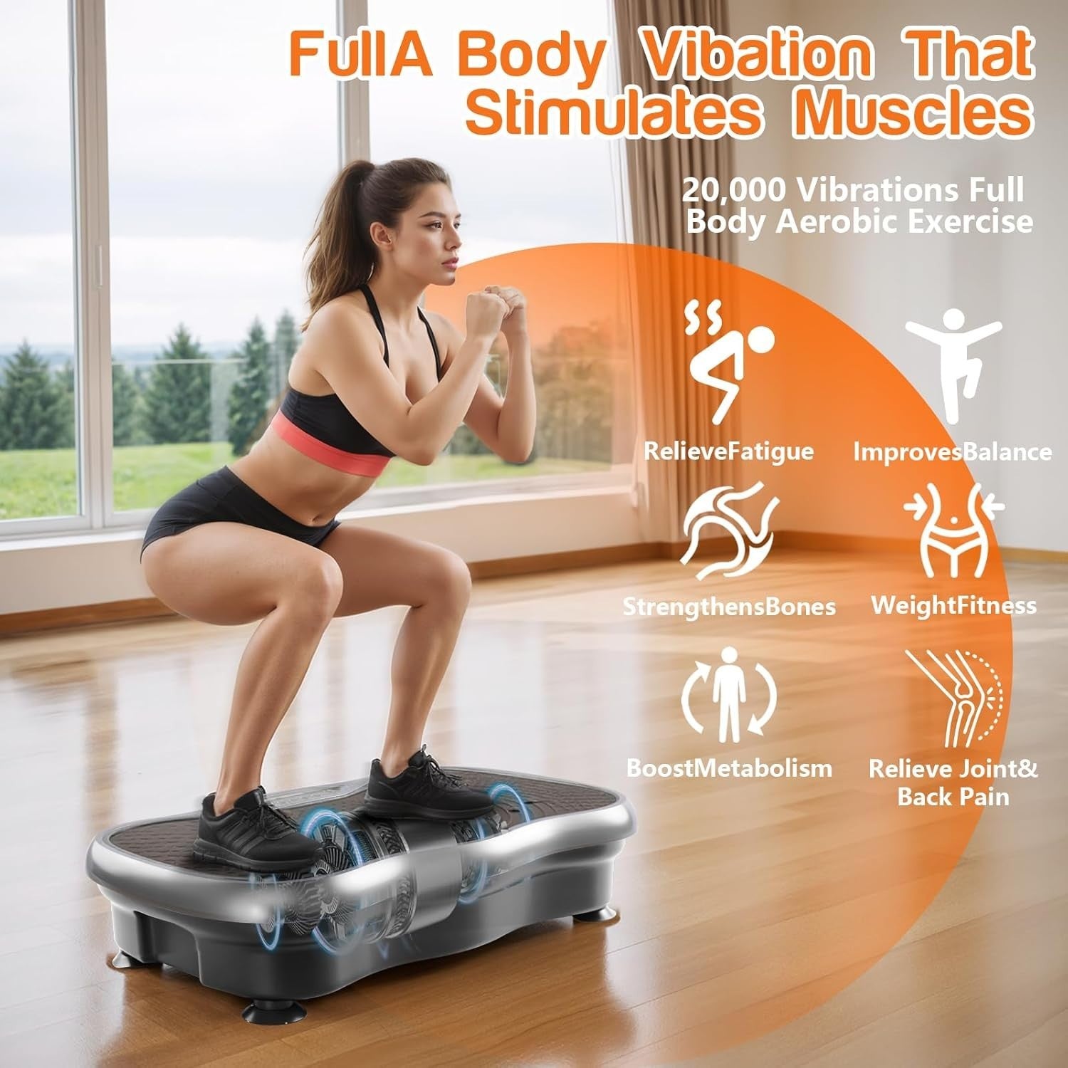 Vibration Plate Exercise Machine 120 Speeds 10 Modes 180W Body Shaper