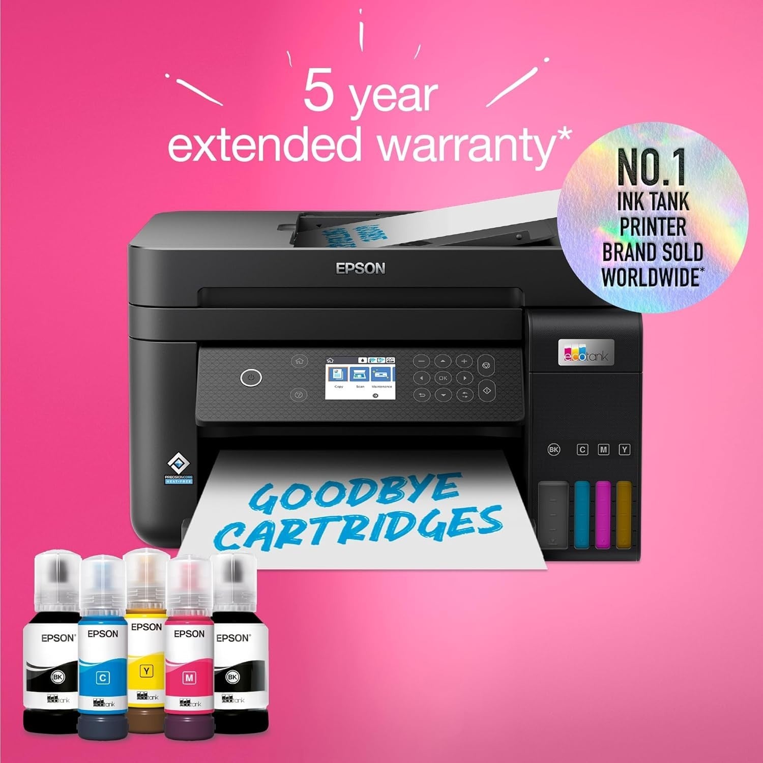 A4 Wi-Fi Ink Tank Printer Black | Duplex Copy Scan ADF High Yield