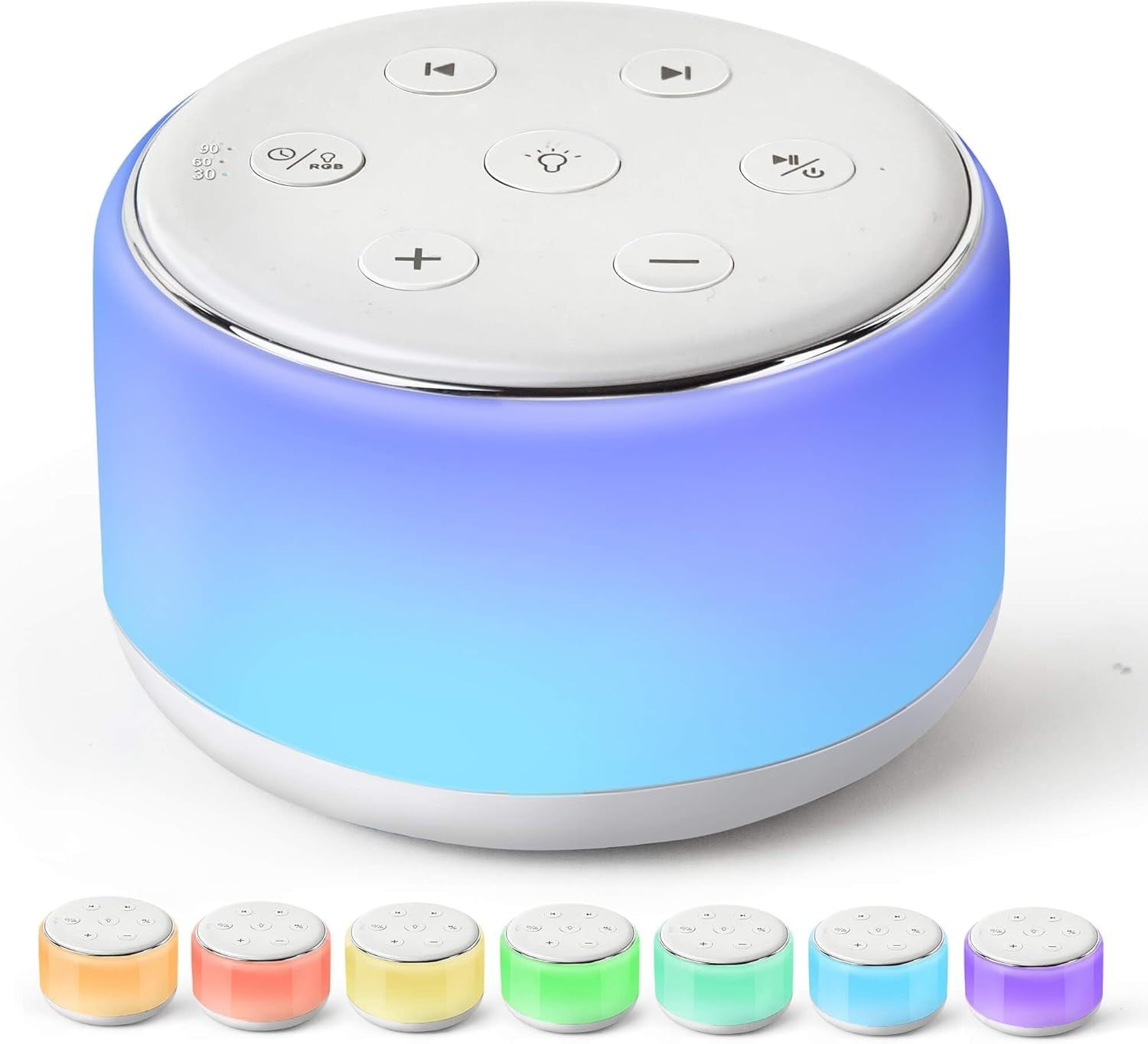 Portable Baby White Noise Machine with Night Light, 34 Soothing Sounds