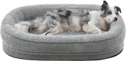 Orthopedic Dog Bed 89x64x18cm Memory Foam Washable Light Grey