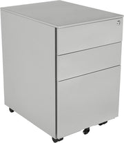 Grey Metal Under Desk Filing Cabinet 3 Drawer Lockable 60cm