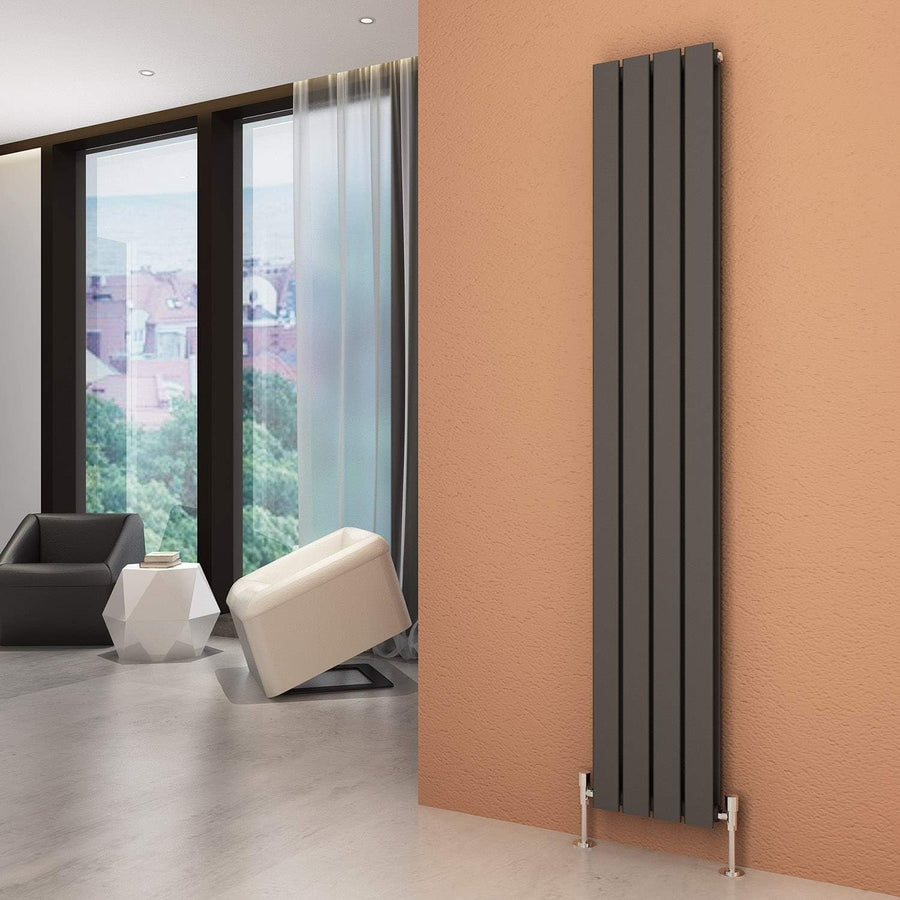 Vertical Designer Radiator Anthracite 1800x300mm Double Panel Tall Heater