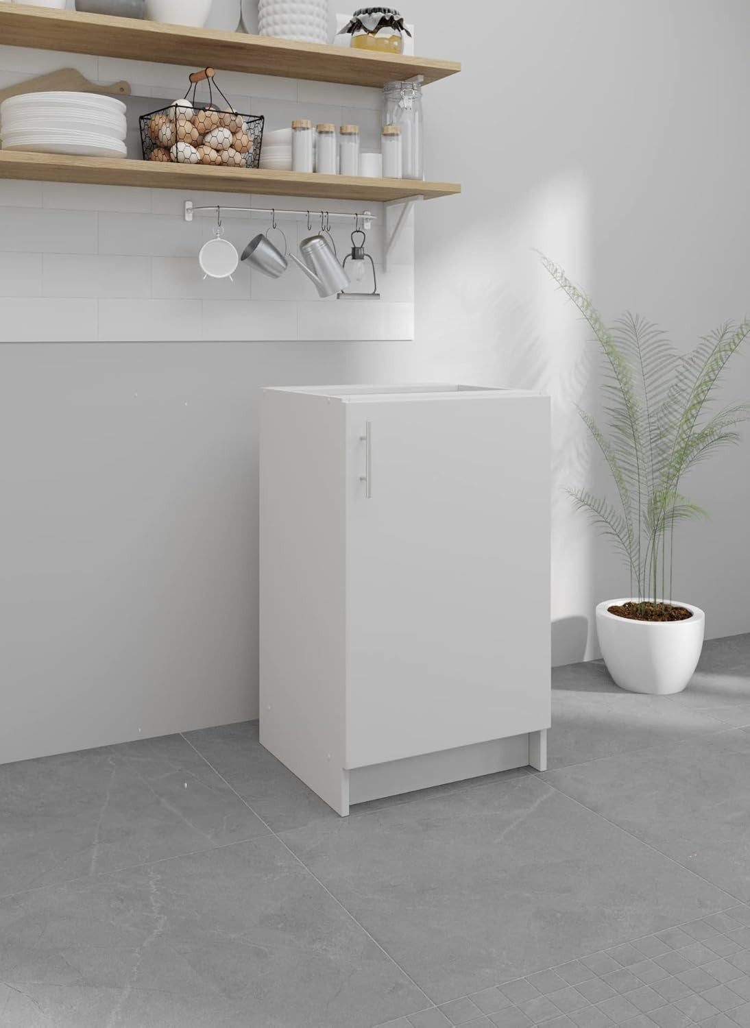500mm White Matt Kitchen Base Cabinet Cupboard Storage Unit Modern
