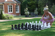 Large 30cm Outdoor Garden Chess Set – Durable All-Weather Pieces & Storage Bag