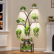 7-Tier Tall Metal Plant Stand with Grow Lights | 167cm Indoor Outdoor Shelf