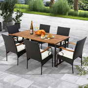 2x Rattan Garden Chairs Set with Cushions – Metal Frame, 89cm High, 180kg