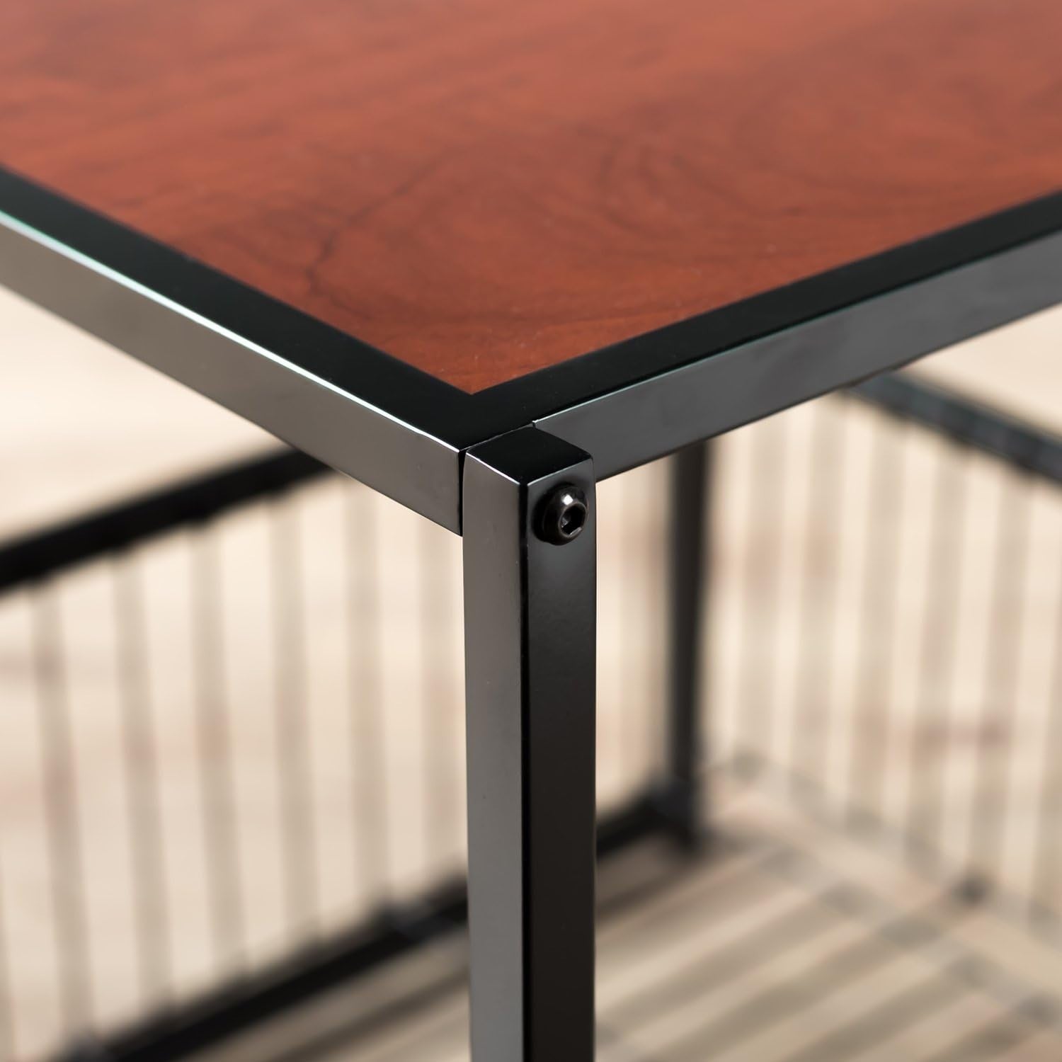Square Side Table 51x51x51 cm | Nightstand & End Table w/ Shelf