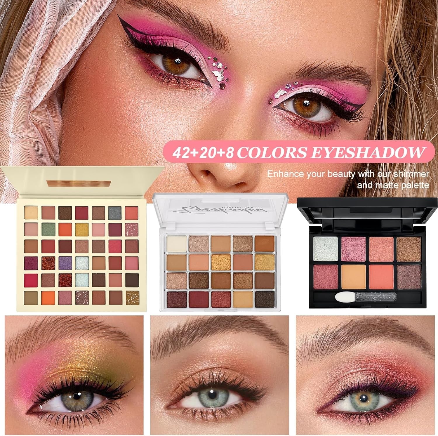 All-in-One Makeup Kit – Foundation, Eyeshadow, Lip Gloss & Brushes