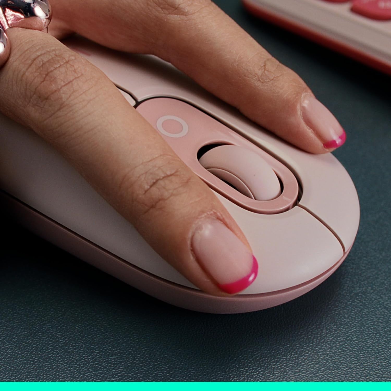 Compact Wireless Bluetooth Mouse Quiet Click Multi Device Rose