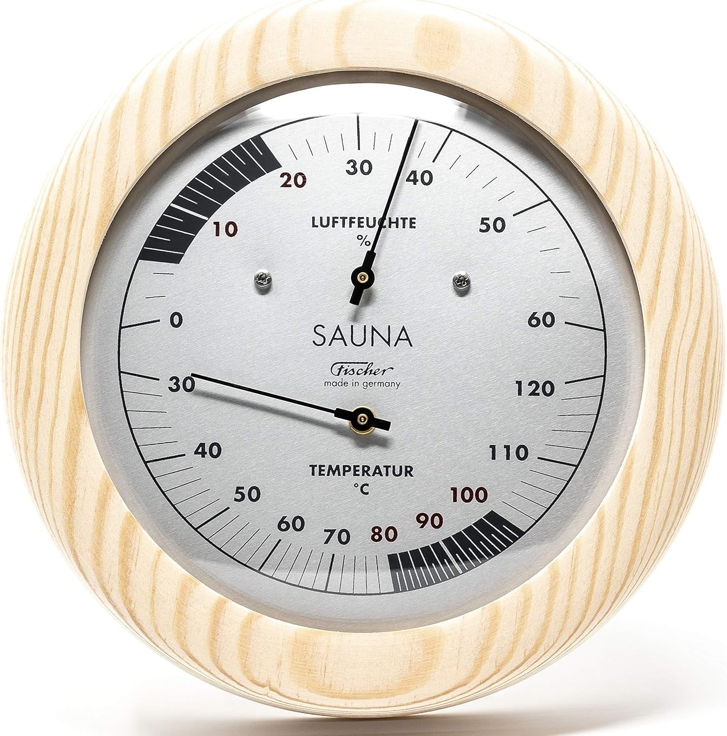 Premium Sauna Thermo-Hygrometer Wood Dial Humidity & Temperature Gauge Spa