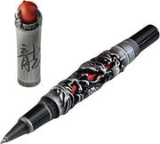 Dragon Fountain Pen Red Grey Metal Luxury Carved Smooth Writing Gift