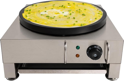 16" Commercial Crepe Maker 2.8KW Non-Stick Hot Plate Adjustable Temp