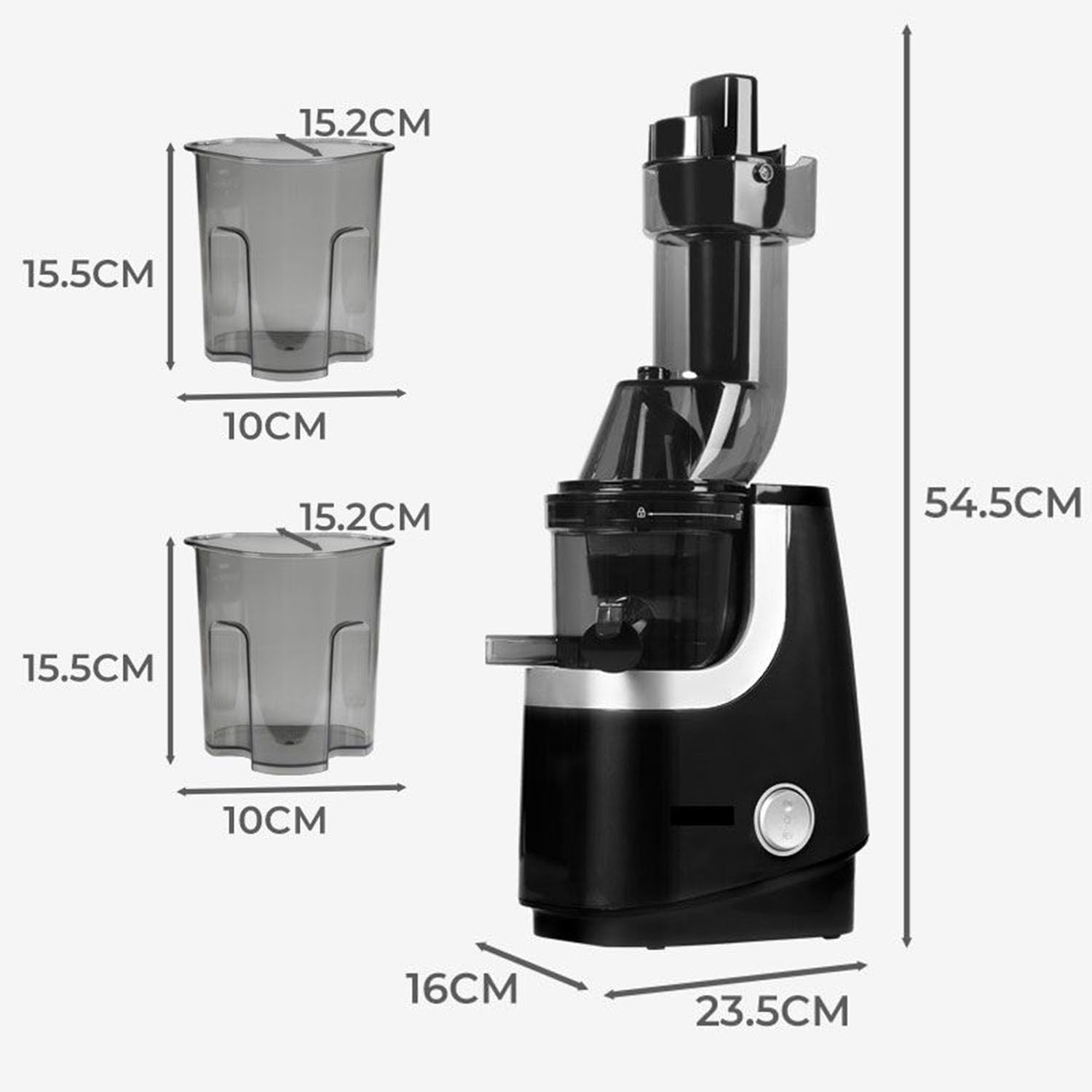 Cold Press Juicer Slow Masticating Quiet Motor Reverse Easy Clean 200W