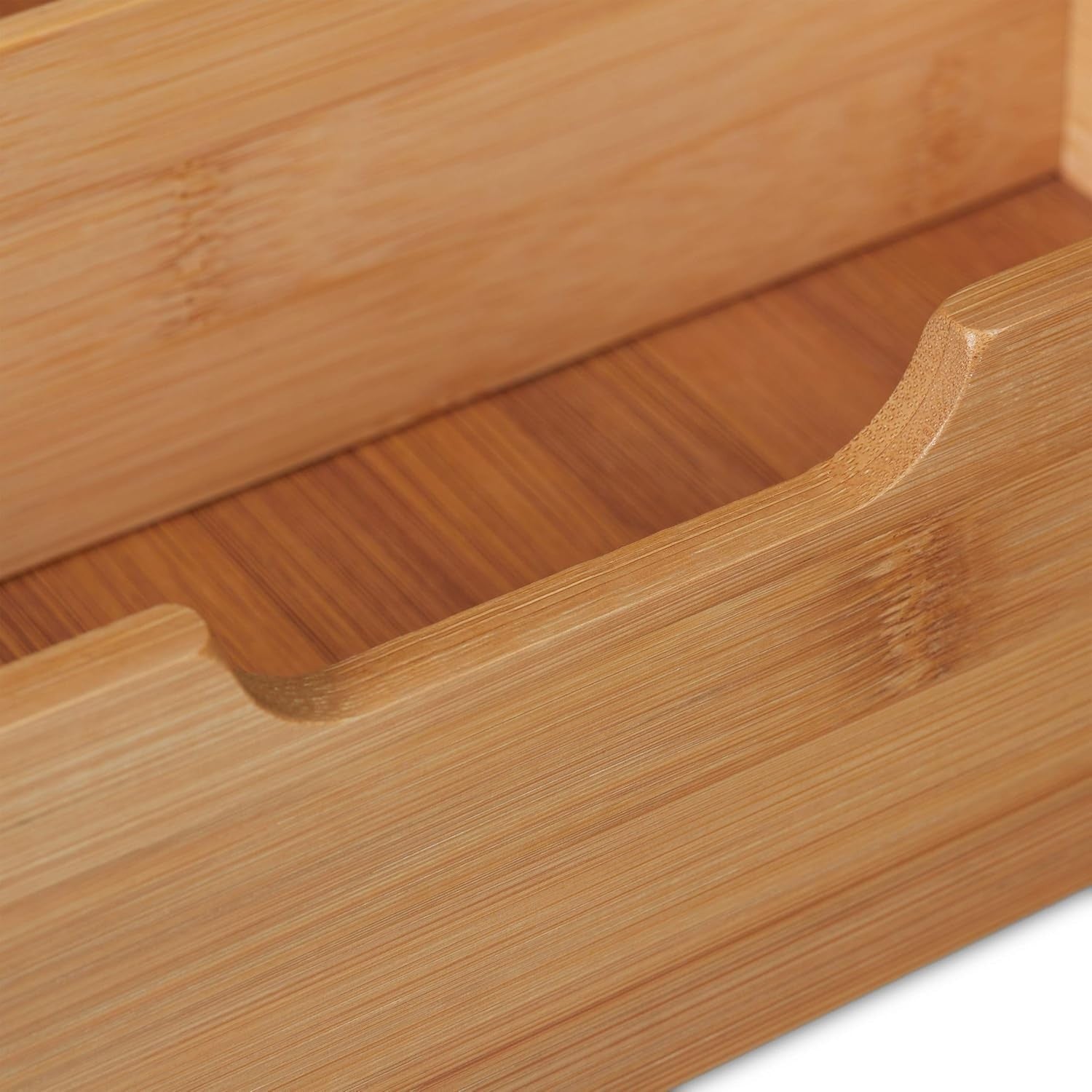 Bamboo Desk Organiser with 3 Drawers & Shelf – Office Storage Box