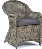 Outdoor Rattan Garden Armchair with Cushion Weatherproof Patio Dining Seat