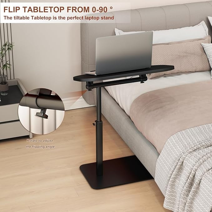 Adjustable C Shaped Laptop Side Table 360 Swivel Slide Under Sofa Bed