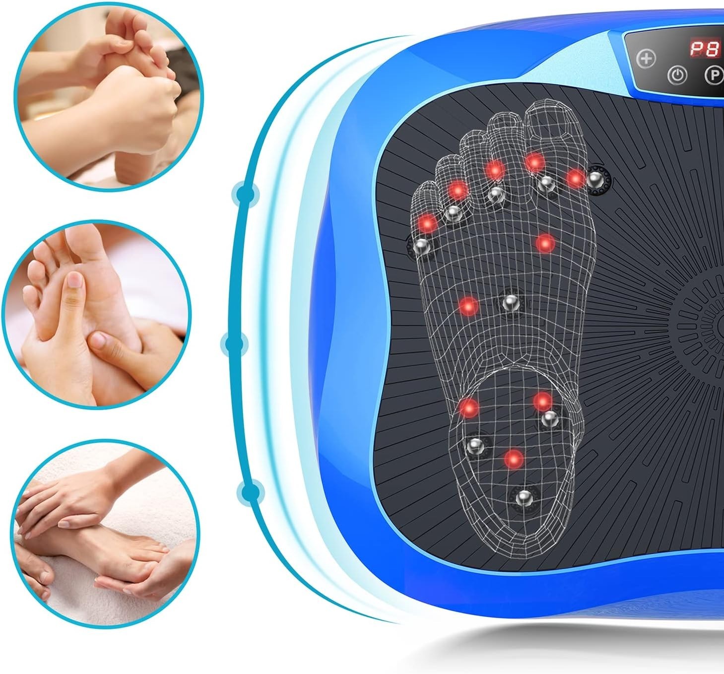 Blue Compact Vibration Plate Exercise Machine 99 Speeds Lymphatic Drainage