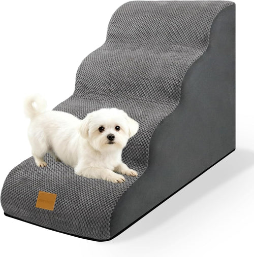 4 Step Dog Stairs for Bed Non Slip Foam Pet Ramp 72x50cm