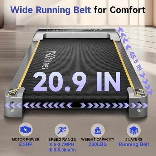 Under Desk Walking Pad 3-in-1 Incline Treadmill Home Office LED App