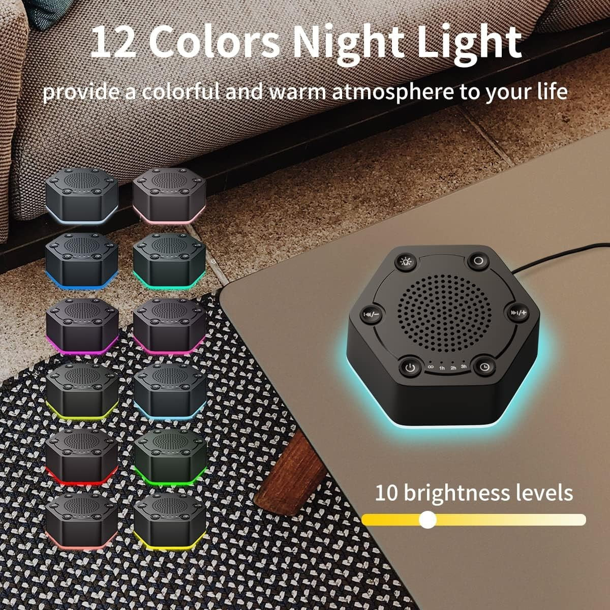 White Noise Sound Machine with 30 Soothing Sounds & Night Light, Timer