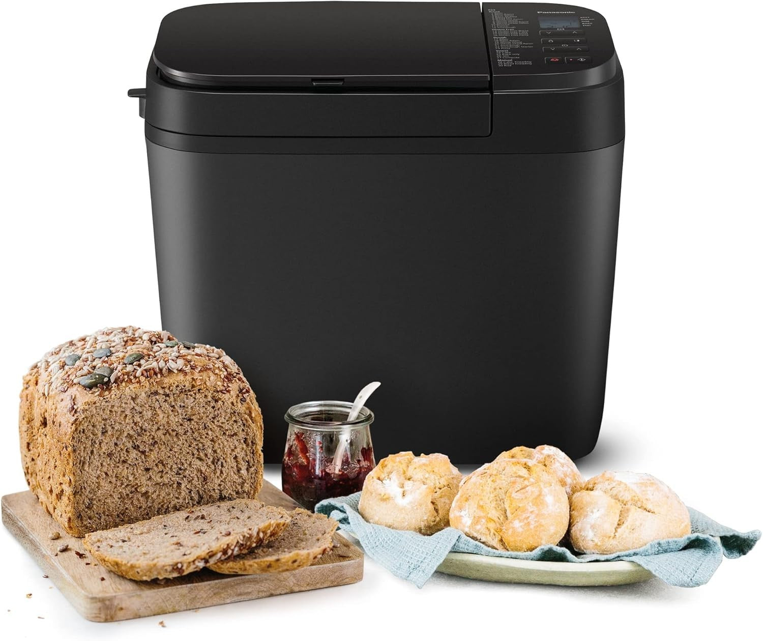 Automatic Bread Maker 30 Programs Nuts Dispenser Gluten-Free Black Stainless