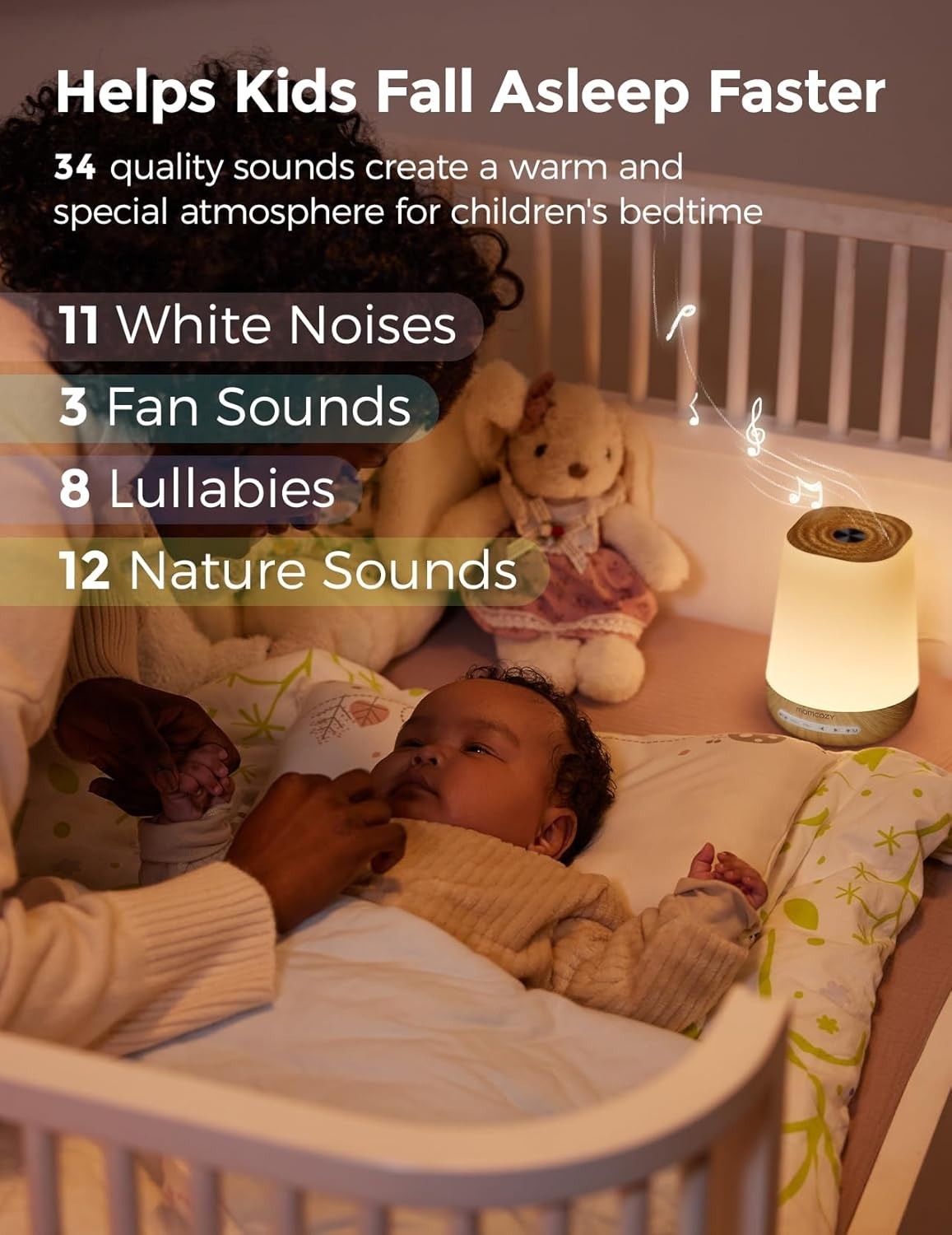 Baby White Noise Machine for Sleep | 34 Soothing Sounds, Night Light & App