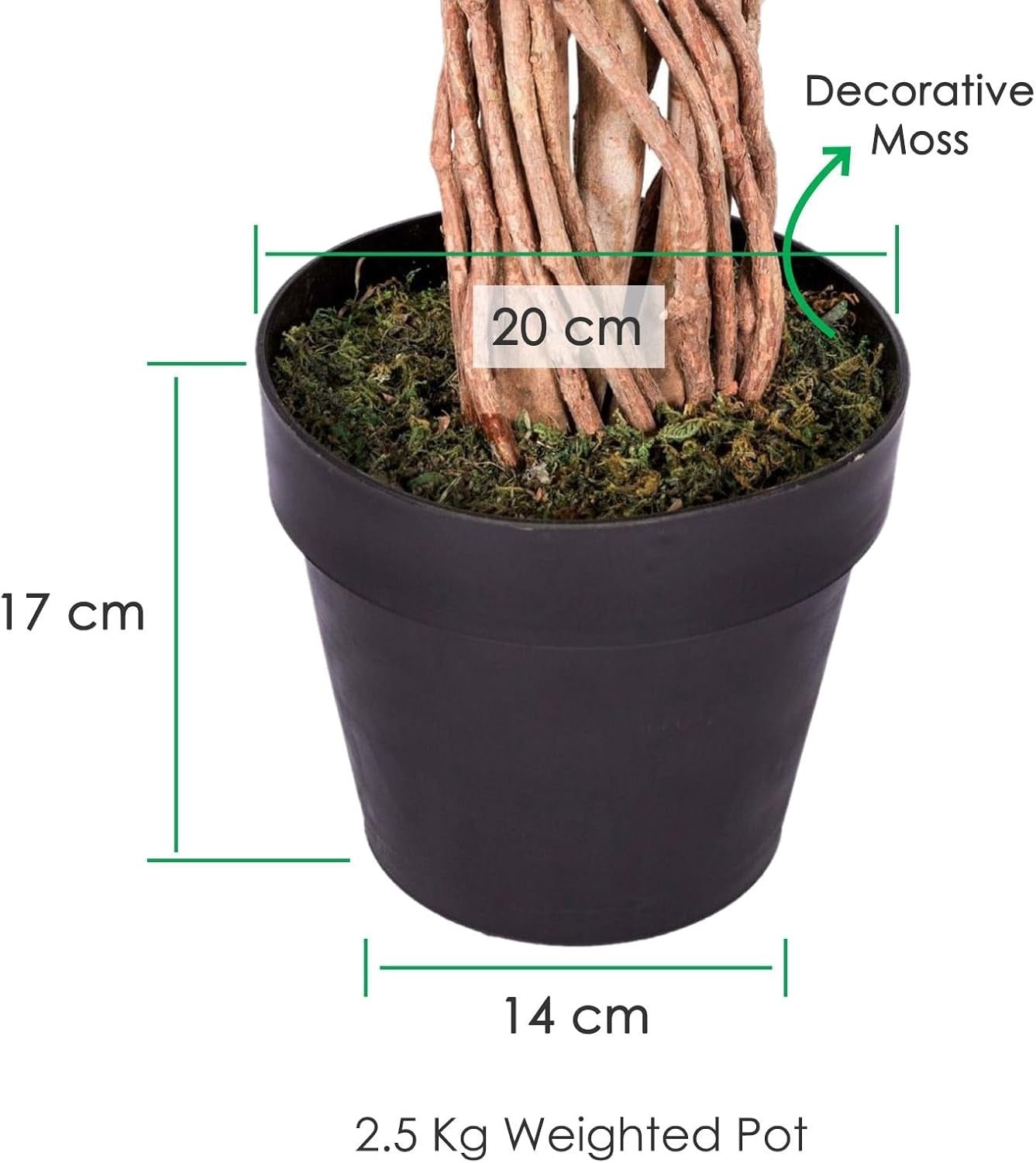 6ft Variegated Ficus Tree Artificial Plant Real Wood Trunk Lifelike Indoor Decor