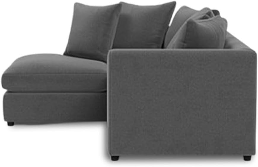 Grey L Shaped 4 Seater Modular Sofa – Left Hand Space-Saving Corner Couch