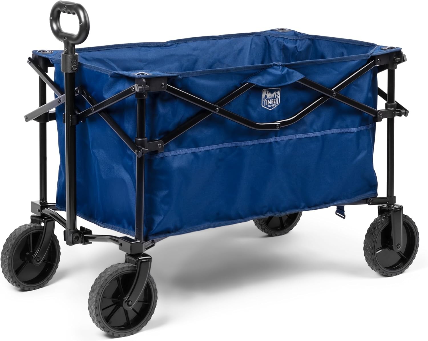 Dark Blue Folding Camping Wagon 225lb Heavy Duty Outdoor Trolley