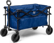 Dark Blue Folding Camping Wagon 225lb Heavy Duty Outdoor Trolley