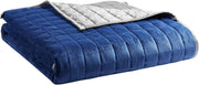 9kg Blue/Grey Cooling Velvet Weighted Blanket 152x203cm All-Season Use
