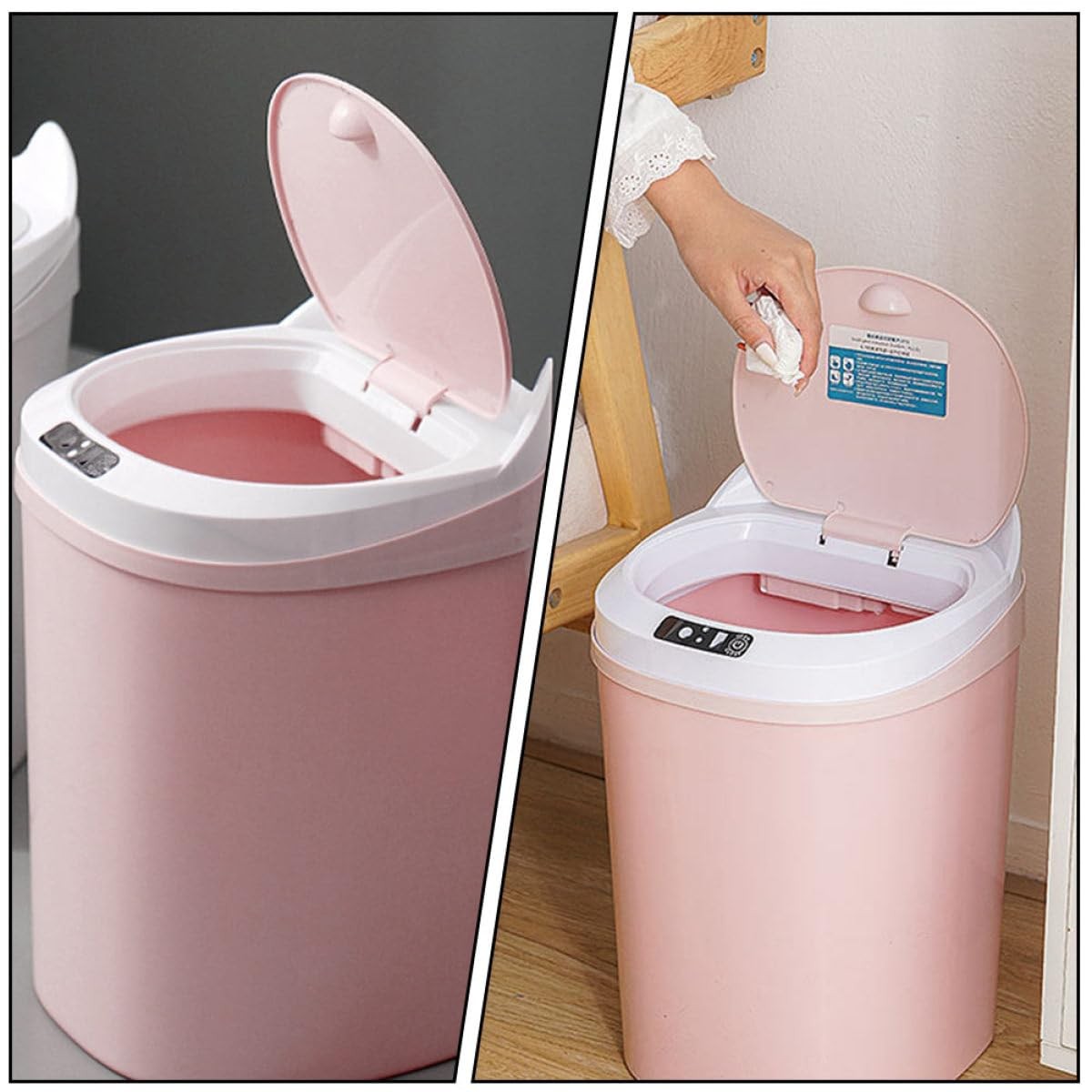 17L Touchless Smart Sensor Trash Can Rechargeable Pink
