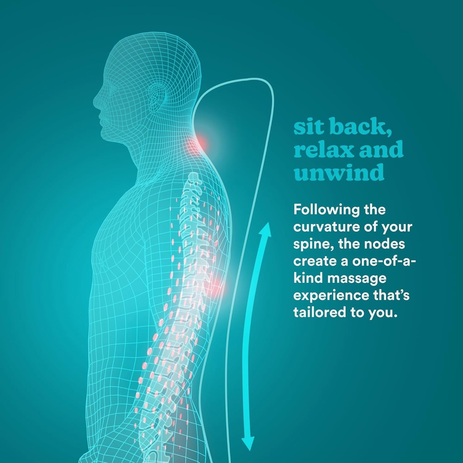 Shiatsu Massage Chair Pad Heat Neck Back Shoulder Massager 3 Intensity Home