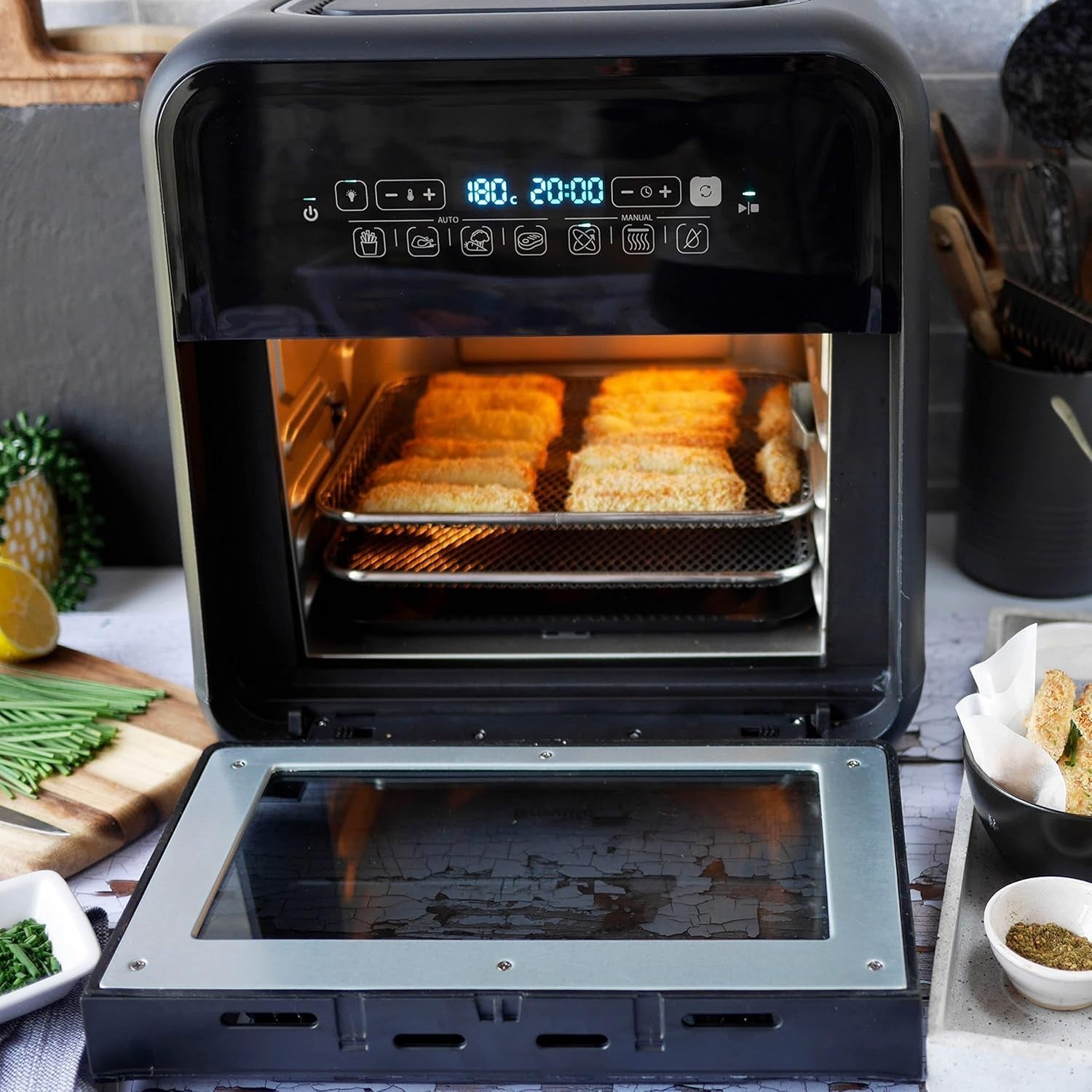 10L Rotisserie Air Fryer Oven Extra Large Digital Fry Bake Dehydrate 2000W