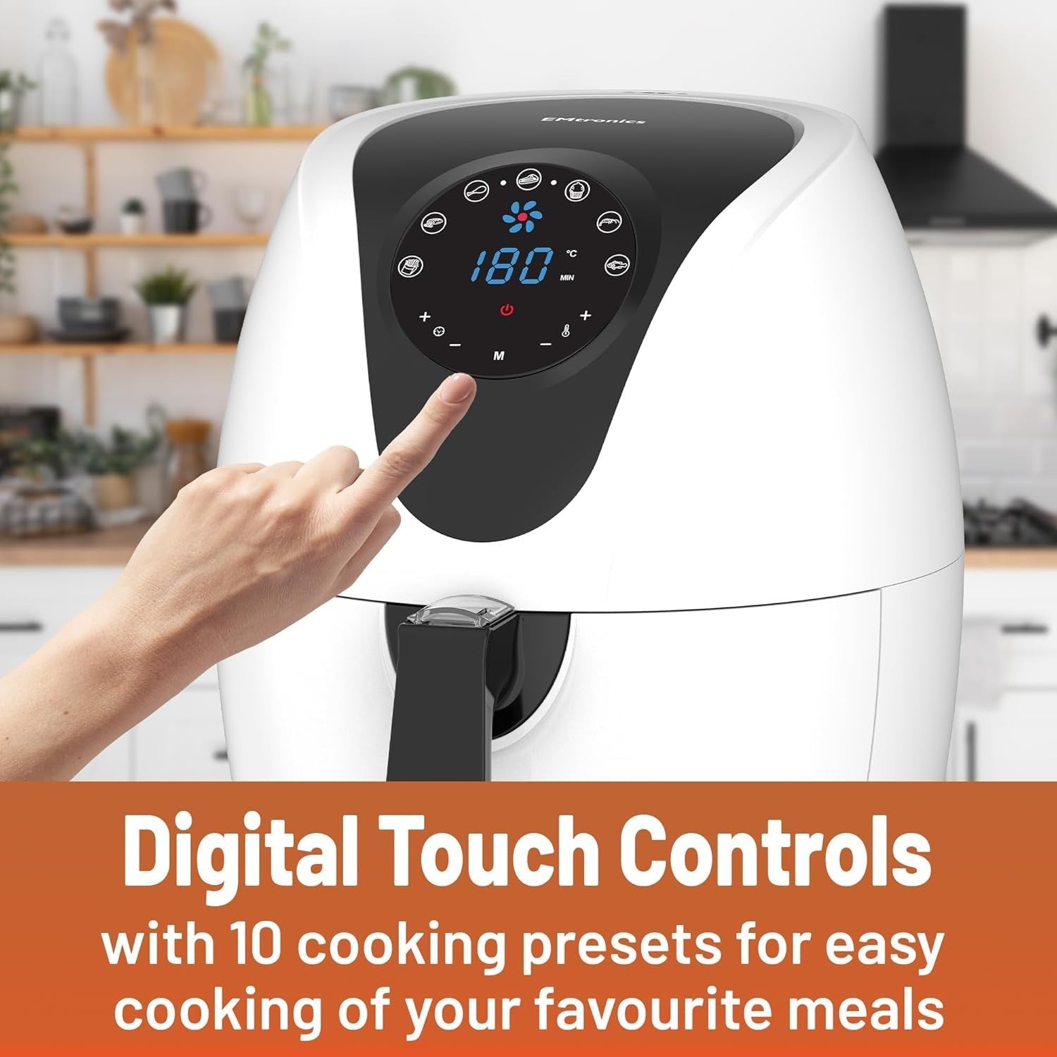 4.5L Digital Air Fryer | 1400W Oil-Free Cooking | 7 Presets | White Finish