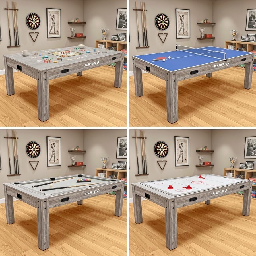 7ft 4-in-1 Games Table Pool Air Hockey Table Tennis Indoor